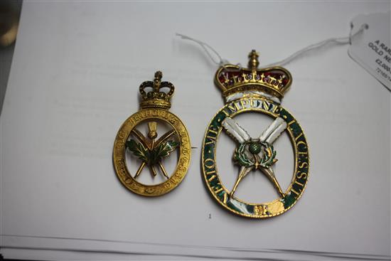 A rare enamelled gold neck badge of the Secretary of the Order of the Thistle